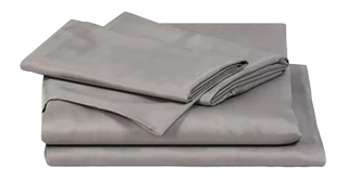 Sleepgram bamboo sheet set in Grey Stone, folded